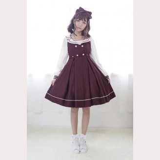 Souffle Song Morning Star Icon School Cross Strap Lolita Dress JSK